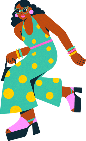 Handdrawn Retro Woman